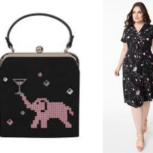 Collectif SET! Tipsy Elephants Liza dress AND purse